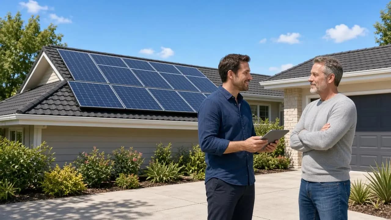 Solar sales team coordinating residential installations