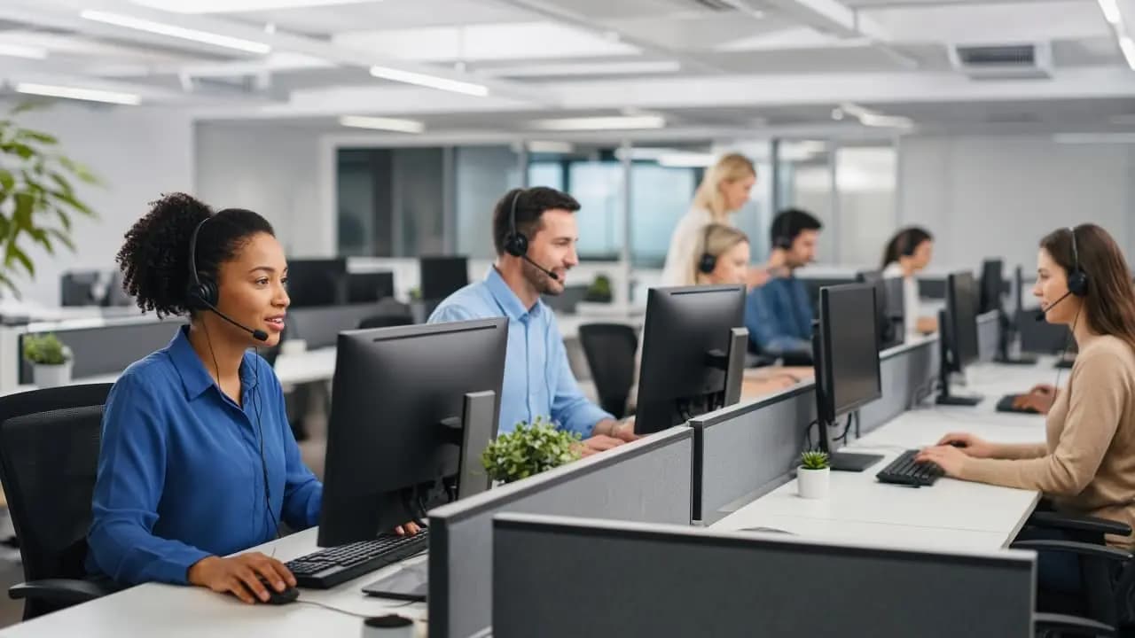 Outbound sales and telemarketing floor